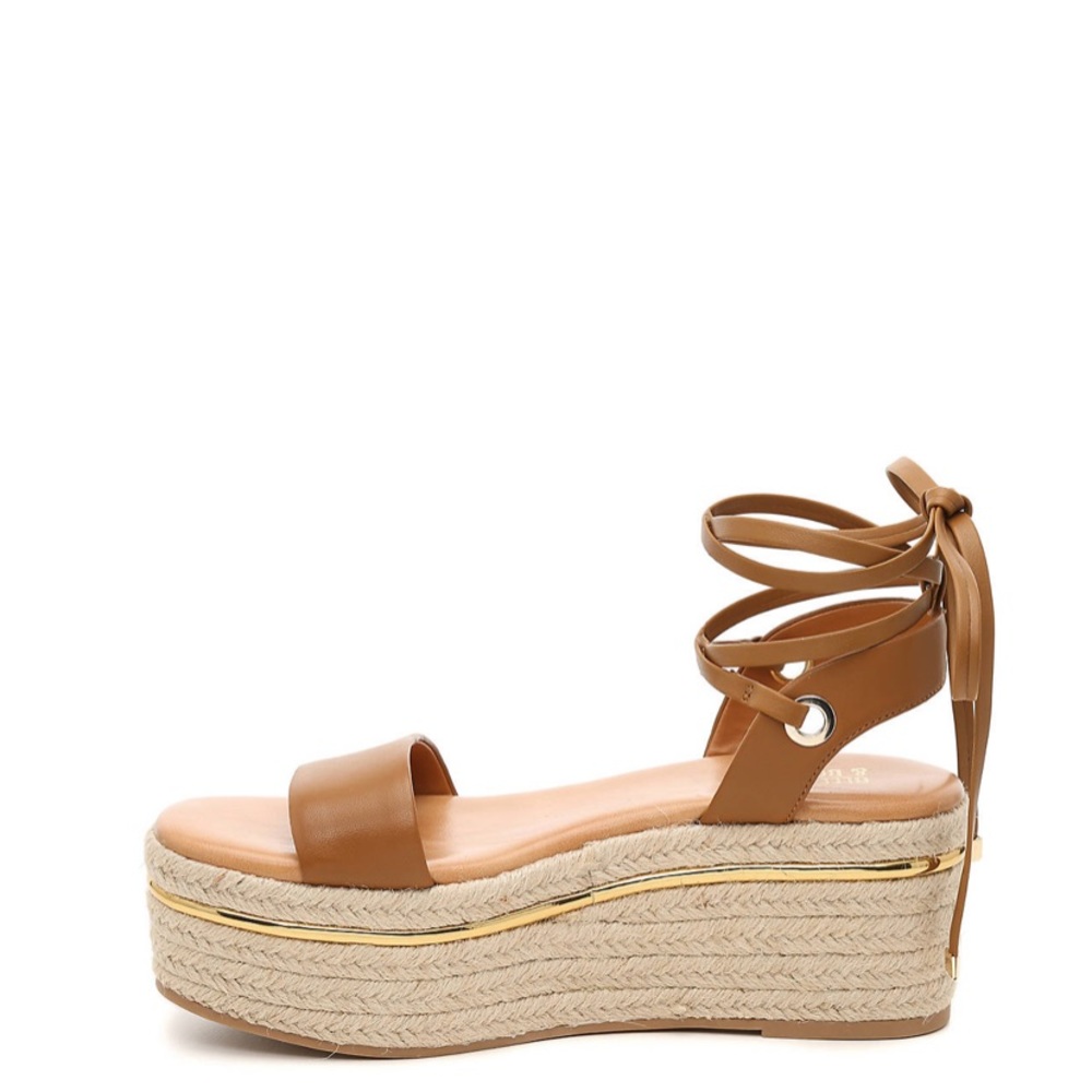 Brown lace wedges